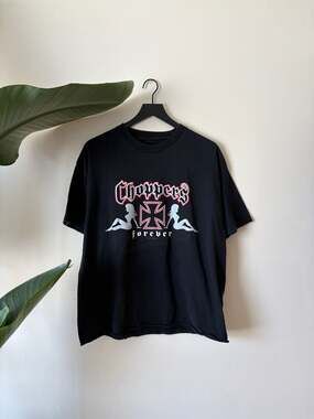 Vintage Choppers Forever Iron Cross Pinup T-Shirt